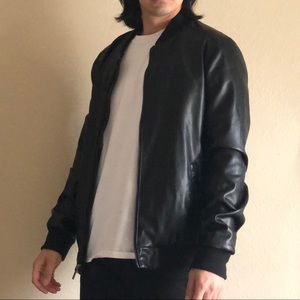 NEW Structure - M - Faux Bomber Leather Jacket